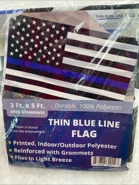 Thin Blue Line Flag - 3x5 ft Polyester